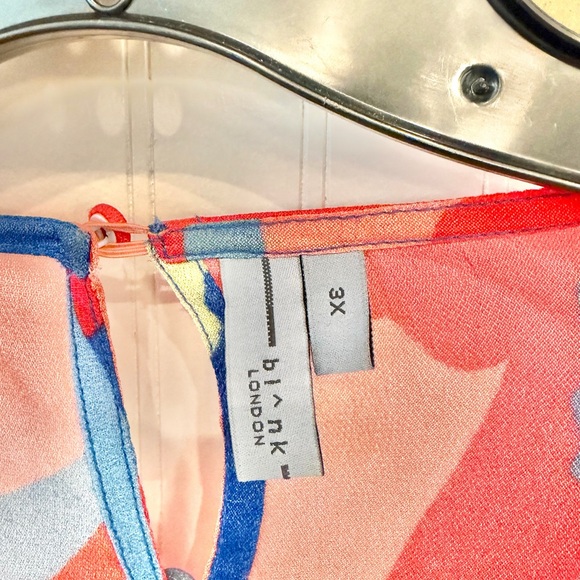 Anthropologie Bl^nk London Multicolor Abstract Plus Size Blouse - Picture 2 of 3